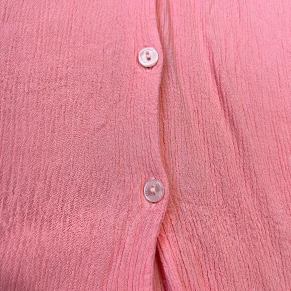 Miss Alenza Pink Nightgown Lace Trim Button Front EU 42 US Medium 36" Length - Picture 7 of 8